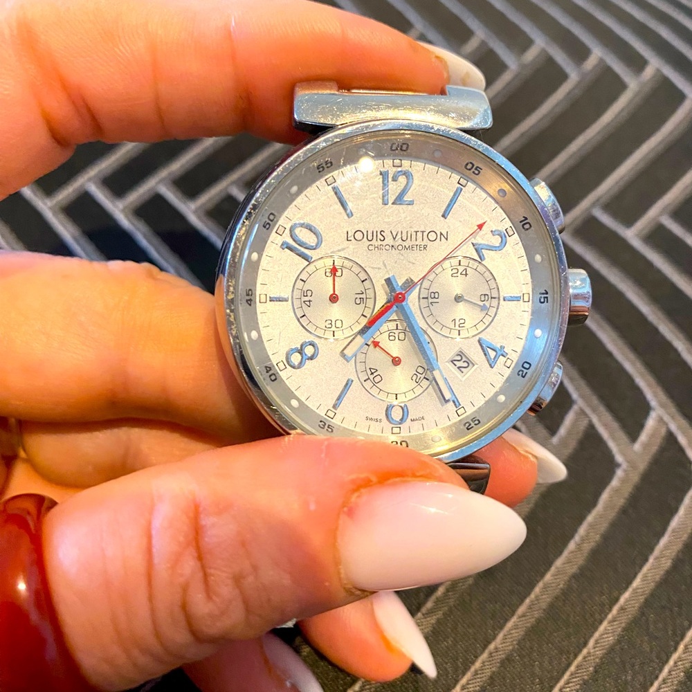 Louis Vuitton Stainless Chronometer Watch Face used and loved. Authentic